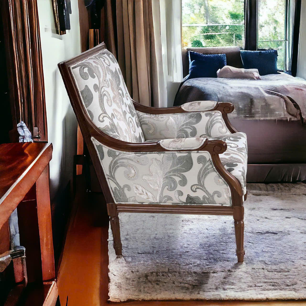 SOFA ĐƠN LOUIS XVI- GỖ ÓC CHÓ