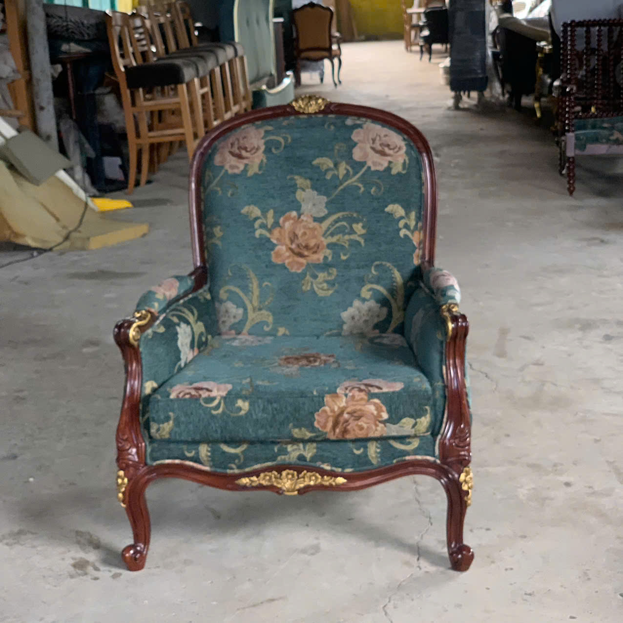 SOFA ĐƠN LOUIS XVI ( GHẾ BÀNH LOUIS XV) VẢI HOA