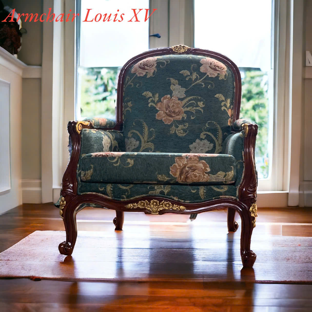 SOFA ĐƠN LOUIS XVI ( GHẾ BÀNH LOUIS XV) VẢI HOA