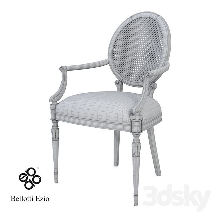 Ghế armchair cổ điển Cromie tựa lưng đan mây