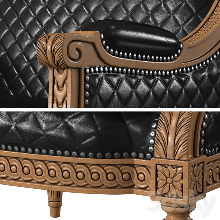 SOFA ĐƠN TÂN CỔ ĐIỂN LOUIS XVI BỌC DA