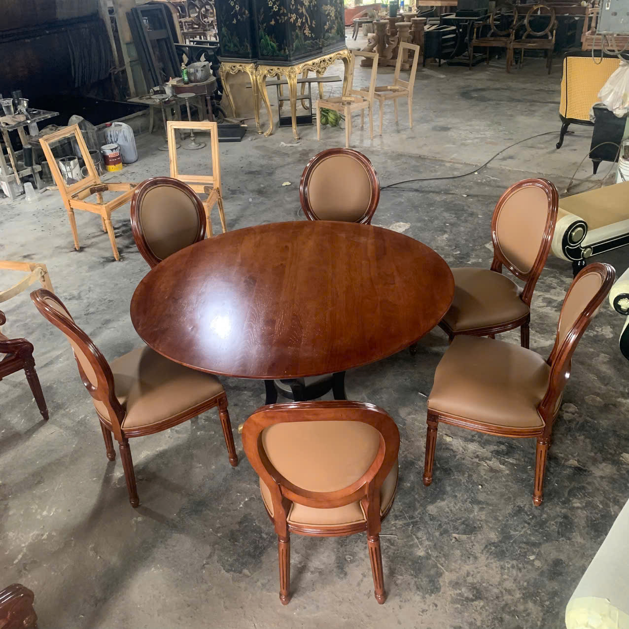 GHẾ ĂN TÂN CỔ ĐIỂN LOUIS 16 BỌC SIMILI