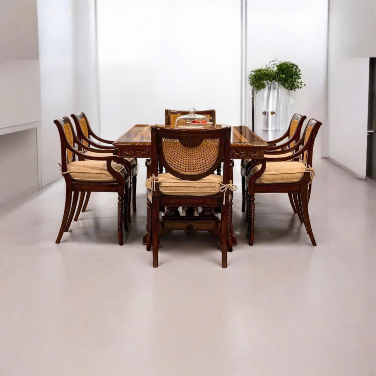 bộ bàn ăn cổ điển 6 ghế Louis