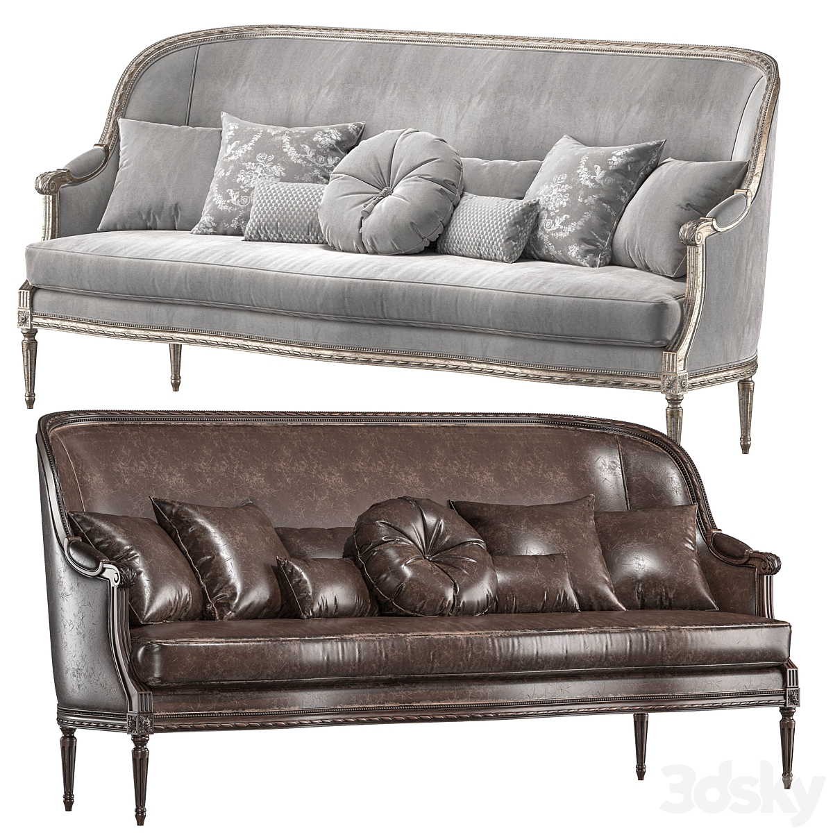 Mẫu sofa băng cổ điển Louis XVI