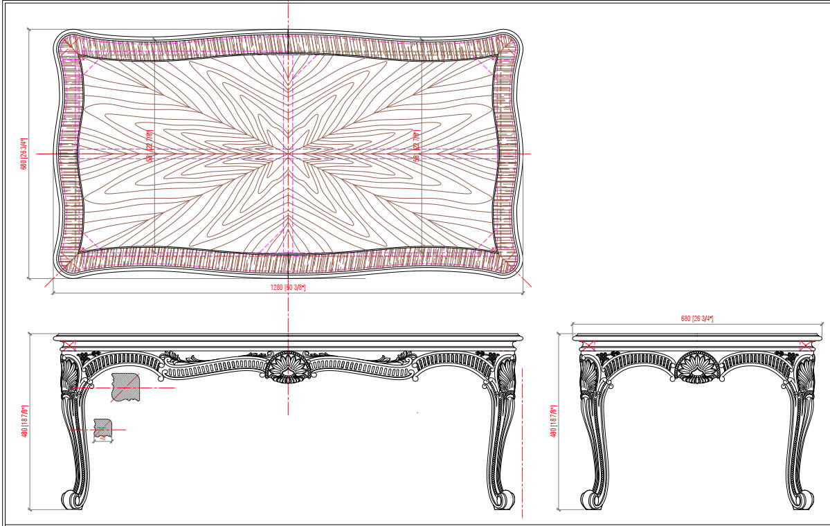 bàn trà cổ điển Althorp Louis 15