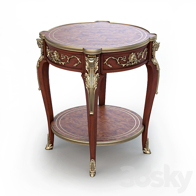 bàn trà góc cổ điển Louis XV