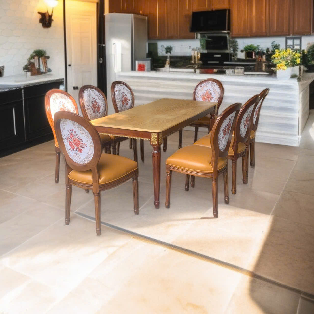 Bộ bàn ghế ăn cổ điển Louis 16