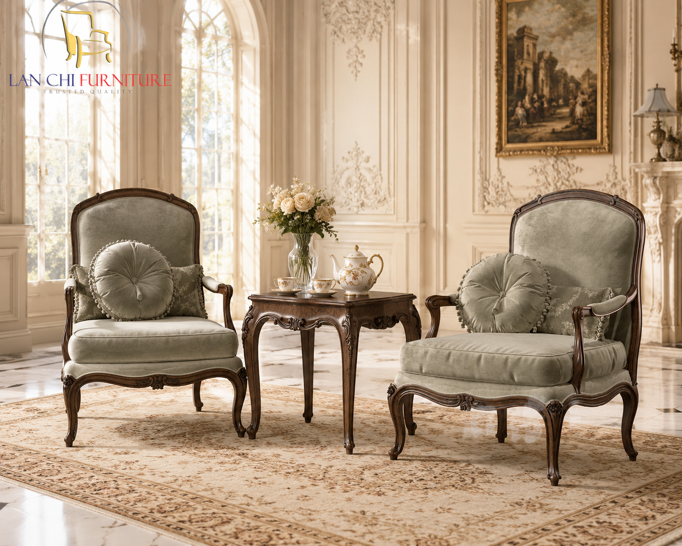 BÀN TRÀ PHỤ CỔ ĐIỂN LOUIS 15