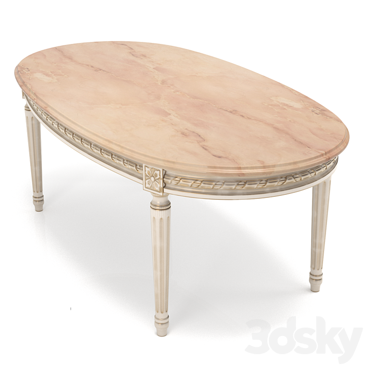 Bàn trà cổ điển Louis 16 hình oval