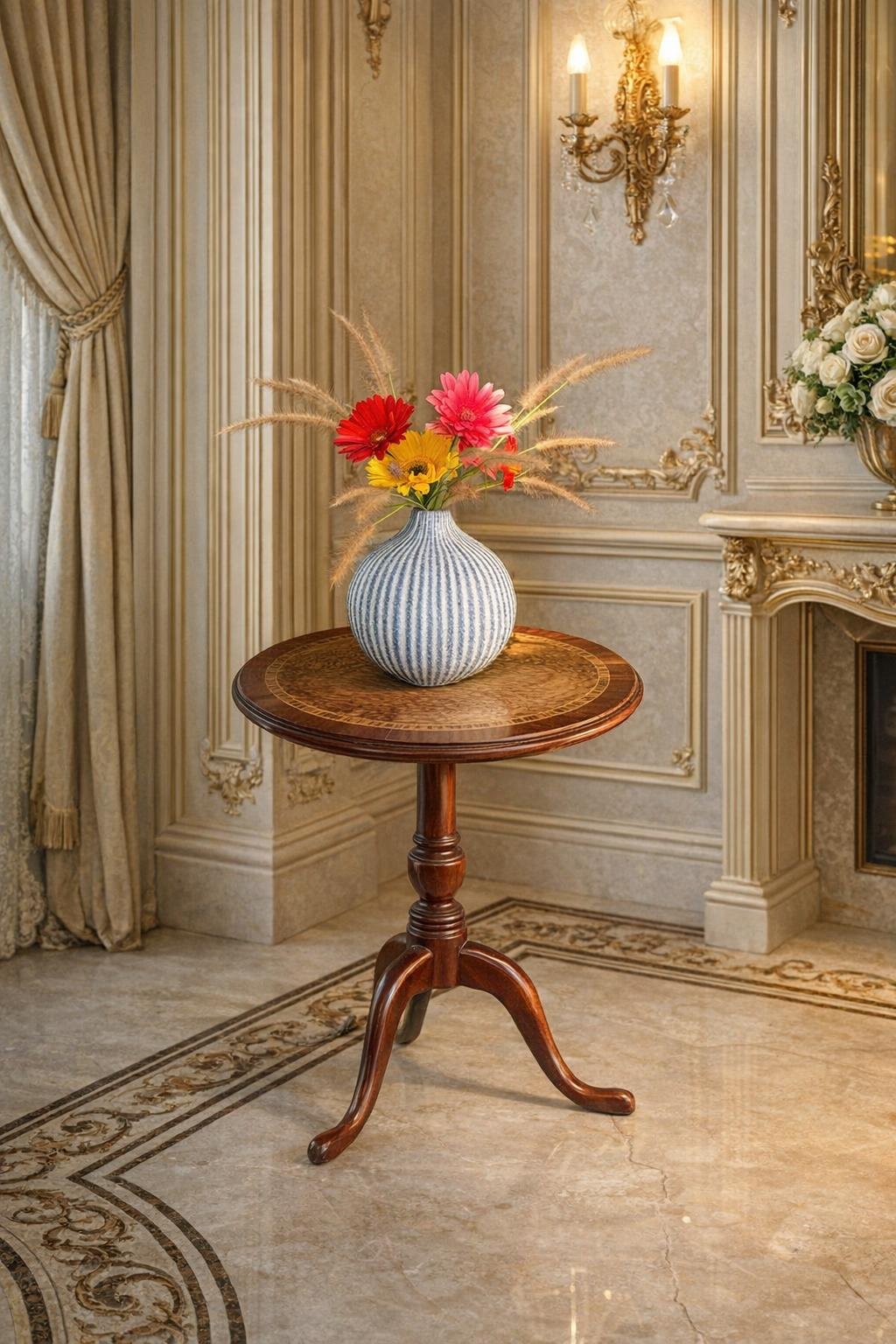 Bàn phụ cổ điển Pháp chân tiện