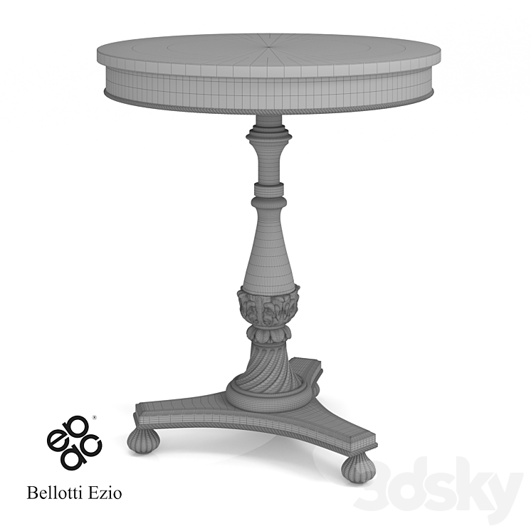 Bản vẽ bàn trà phụ cổ điển bellotti