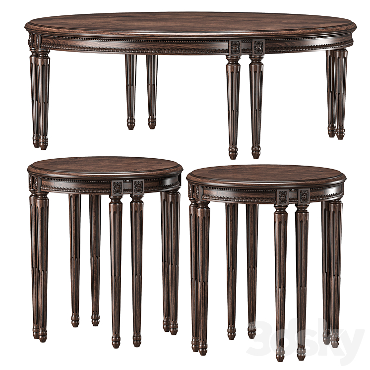 BÀN TRÀ TRÒN GỖ LOUIS XVI CHAIRISH