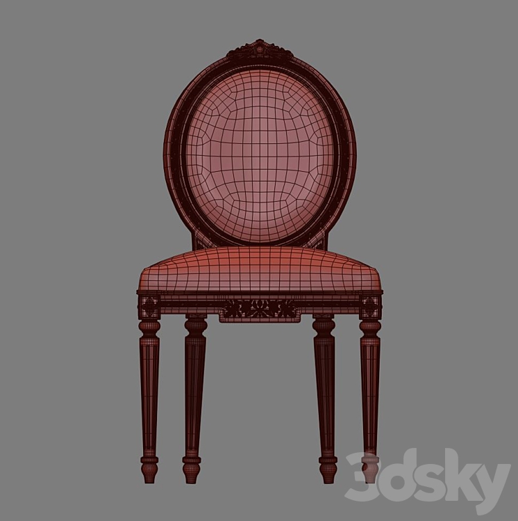 Bản vẽ của mẫu ghế ăn cổ điển Louis XVI Angelo Cappellini