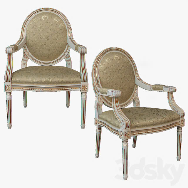 Ghế ăn cổ điển Louis 16 có tay vịn