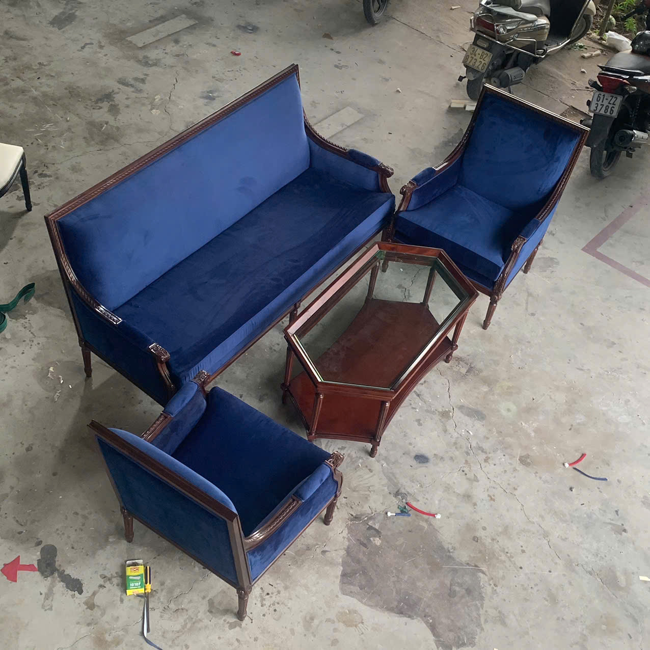 bộ sofa phòng khách tân cổ điển Louis 16