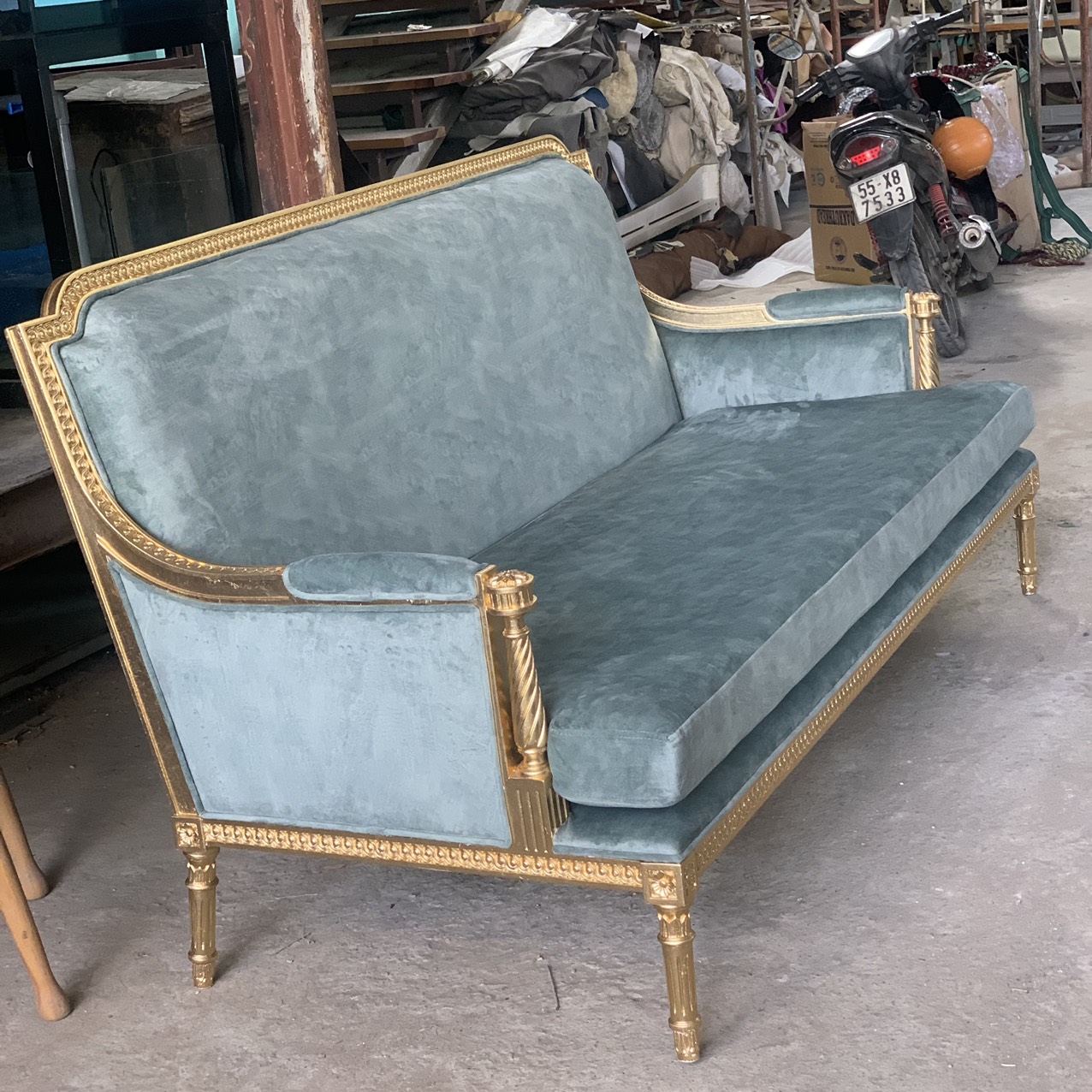 sofa đơn cổ điển louis 16