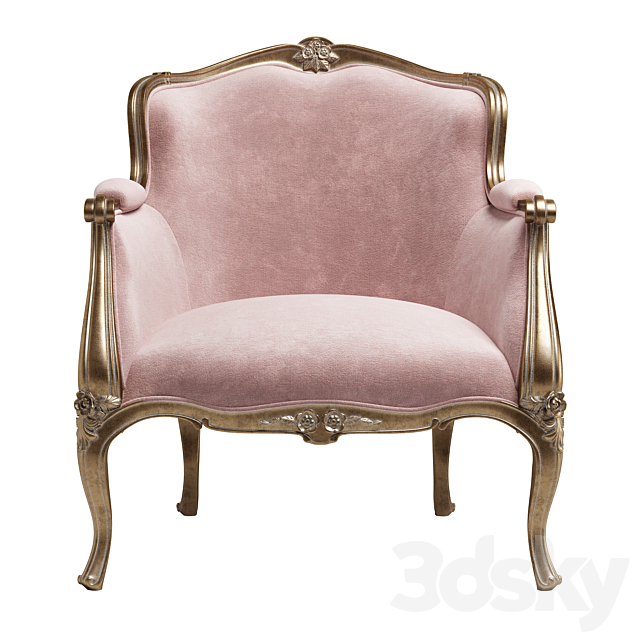 Sofa đơn cổ điển Louis XV chạm hoa hồng