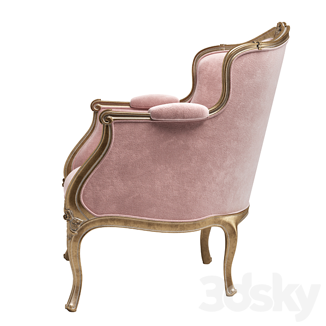 Ghế sofa đơn cổ điển Louis XV bọc vải nhung